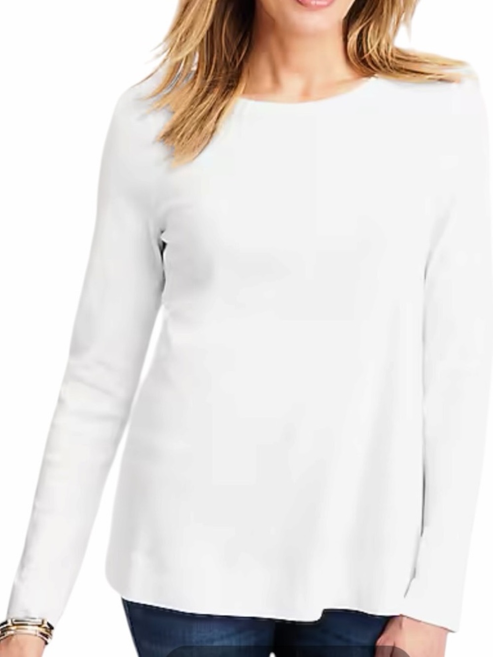 J. Jill Classic White Supima Cotton Crew Neck Long-Sleeve Tee 4X